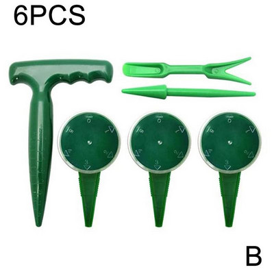 4/6 gab Sējas sēklu dozatora komplekts Regulējams rokas sēšanas sēklu rokas instruments sējas sējmašīnas rīku komplekts ziediem dārzeņiem
