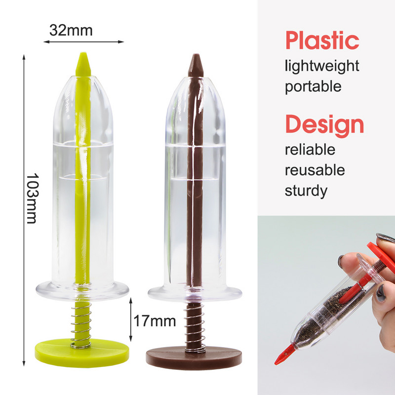 Mini Sower Hand-held Garden Sowing Supplie Εργαλείο Spring Flower Gardening Vegetable Seed Dispenser Syringe Seeder Light Compact