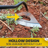 Закалена с желязо куха мотика, ръчно гребло за плевене, засаждане на зеленчукова ферма, градина, селскостопански инструмент Аксесоари за плевене 1 бр.