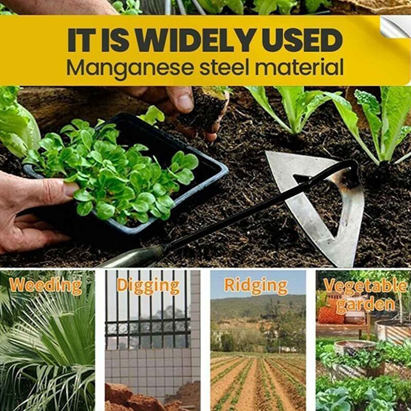 Закалена с желязо куха мотика, ръчно гребло за плевене, засаждане на зеленчукова ферма, градина, селскостопански инструмент Аксесоари за плевене 1 бр.