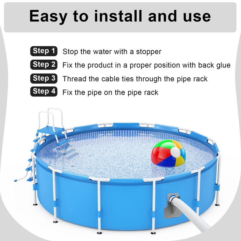 30–38 mm peldbaseina caurules stiprinājuma turētāja stiprinājuma balsti Intex Bestwa virszemes šļūtenes izvades kronšteinam ar kabeļa saiti