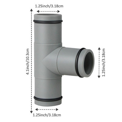 T-csatlakozó víztömlőhöz 1,25 hüvelykes osztott típusú T-csatlakozó tömlő csereadapter úszómedence egyenes csuklójavító alkatrészei