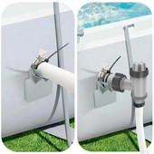 Nešiojami 30–38 mm plaukimo baseino vamzdžių tvirtinimo laikiklio tvirtinimo atramos, skirtos Intex virš žemės vandens žarnos laikikliui su kabelio raiščiu