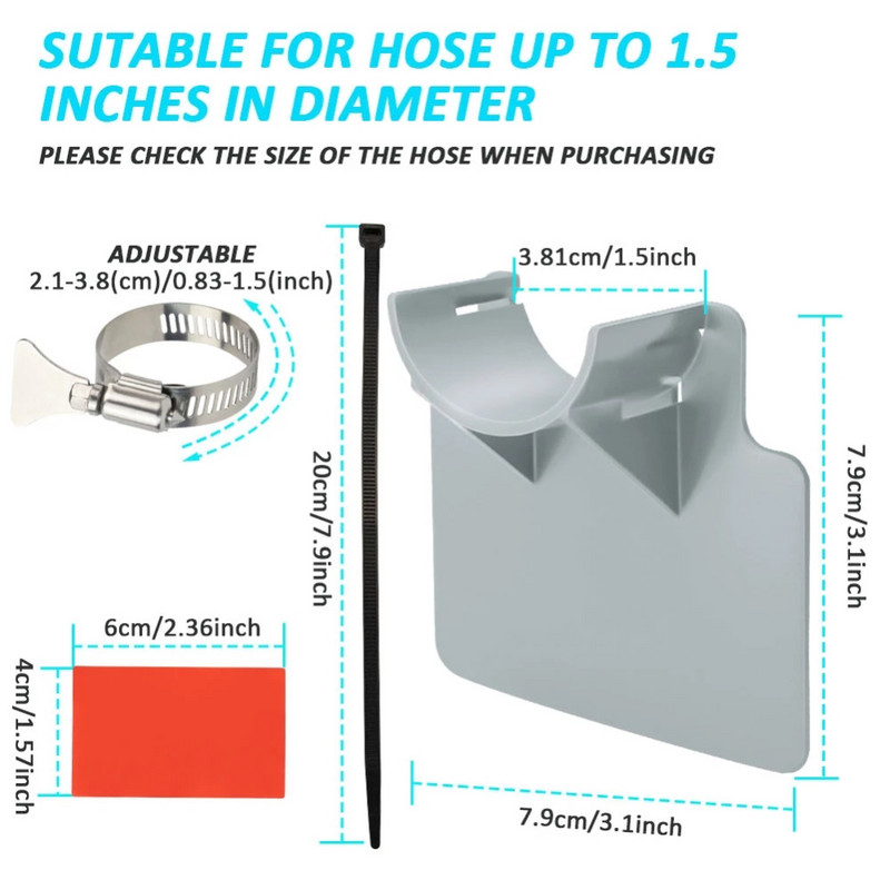Nešiojami 30–38 mm plaukimo baseino vamzdžių tvirtinimo laikiklio tvirtinimo atramos, skirtos Intex virš žemės vandens žarnos laikikliui su kabelio raiščiu