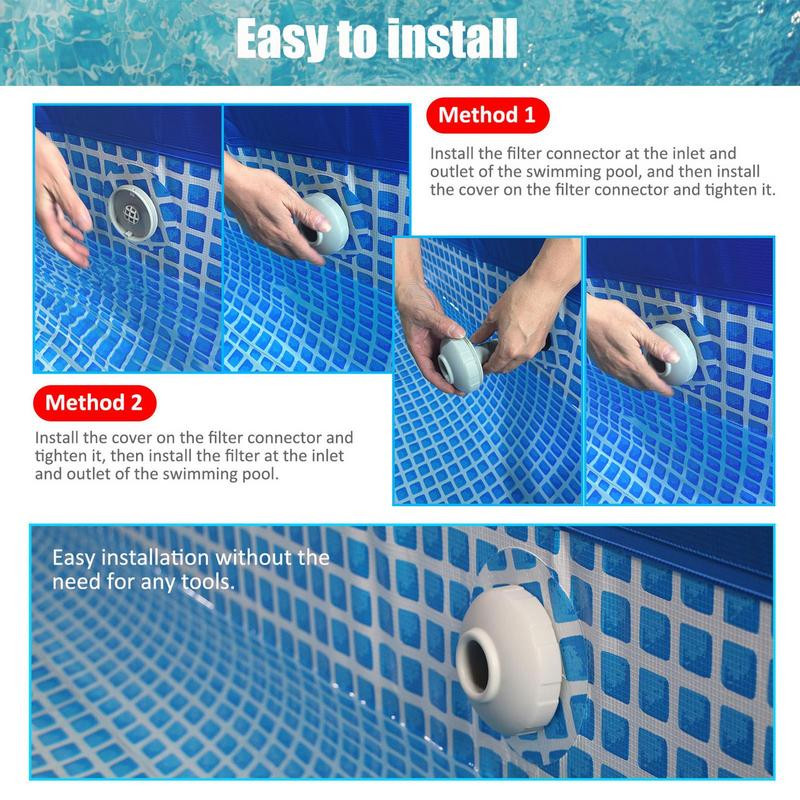 Peldbaseina izplūdes ūdens strūklas savienotāja sprauslu komplekts Spraudņa sietiņš baseina rezerves daļas mājas, dārza un zemes baseiniem