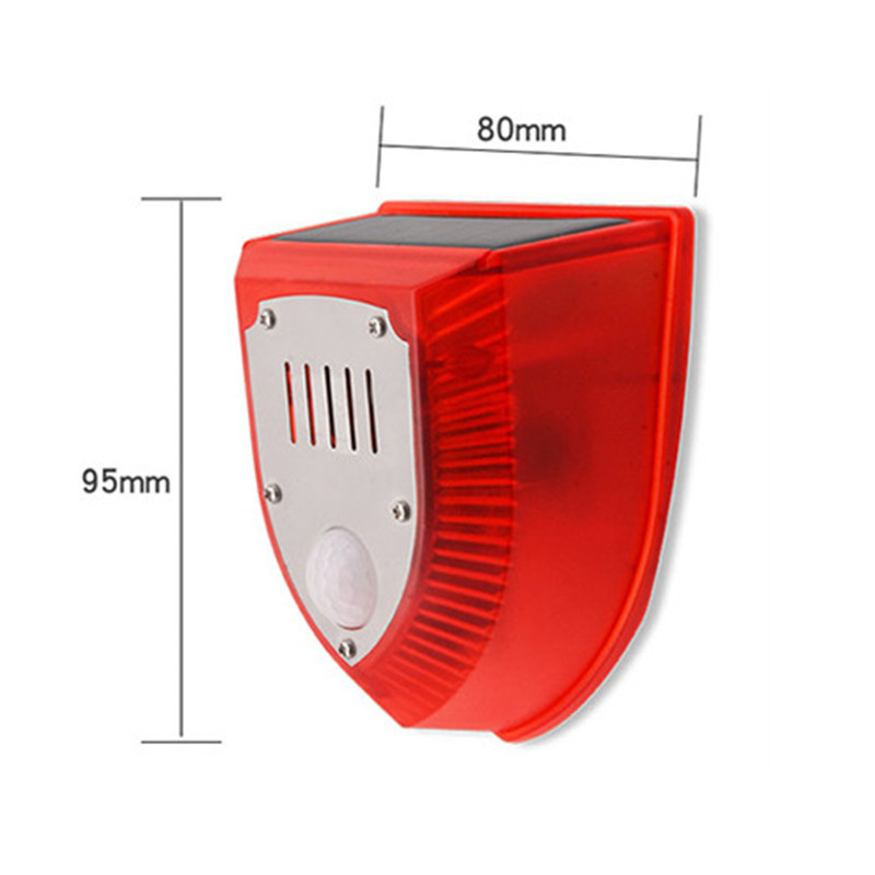 Saulės jutiklio pavojaus signalo lemputė Saulės energija atbaidanti nuo šernų, profesionali aliarmo nuo vagystės mirksinti nuotolinio valdymo sirena