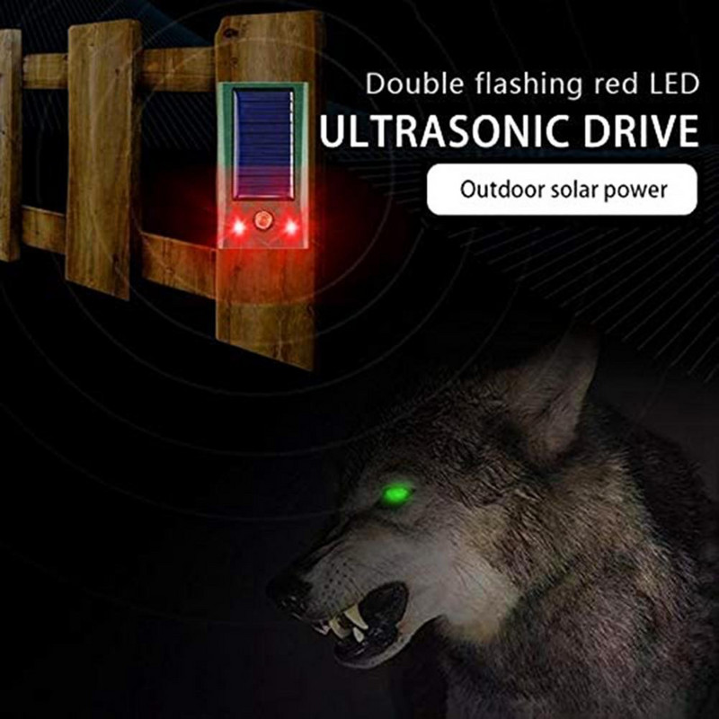 500mAh Χρήσιμο Deer Bird Snake Υπερήχων Απωθητικό Ζώων Συσκευή Πράσινο Ευέλικτο που αναβοσβήνει κόκκινο φως για να απομακρύνει τον λύκο