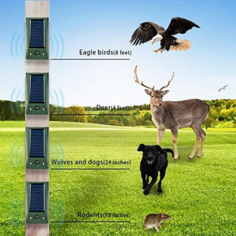 500mAh Χρήσιμο Deer Bird Snake Υπερήχων Απωθητικό Ζώων Συσκευή Πράσινο Ευέλικτο που αναβοσβήνει κόκκινο φως για να απομακρύνει τον λύκο