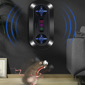 Išmanioji ultragarsinė pelėms atbaidymo priemonė, skirta kovoti su graužikais uodai Tarakonai vorai Blusos Musės Žiurkės Žudikai Graužikų Atbaidymo Šikšnosparniai