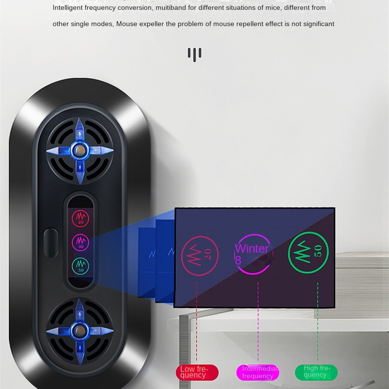 Išmanioji ultragarsinė pelėms atbaidymo priemonė, skirta kovoti su graužikais uodai Tarakonai vorai Blusos Musės Žiurkės Žudikai Graužikų Atbaidymo Šikšnosparniai