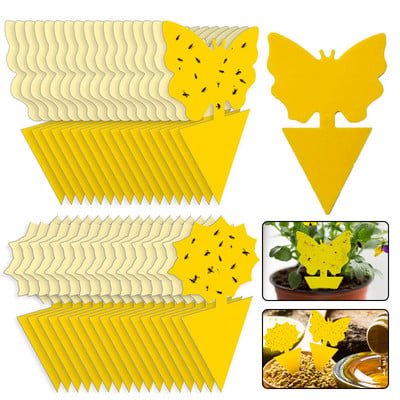 2-10PCS Sticky Insect Trap Double-sided Yellow Plastic Insect Sticky Board Plant Pest Control Catcher Gardening Supplies