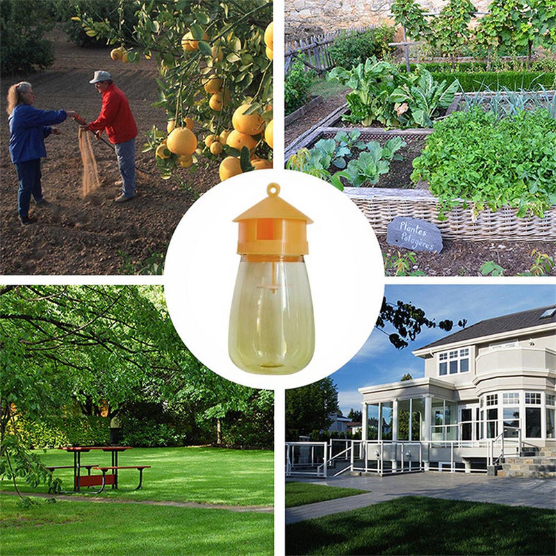 1 Gb lapseņu slazds, augļu mušu mušas, karājošs medus slazdu ķērājs, kas iznīcināts bez indēm, pakarināms kokā, kaitēkļu kontroles rīks