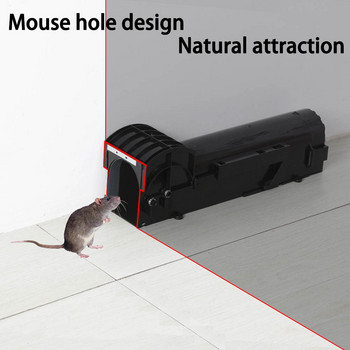 1 бр. Интелигентен самозаключващ се капан за мишки Безопасен твърд прозрачен битов уловител за мишки Пластмасов хуманен вътрешен капан за плъхове на открито за многократна употреба