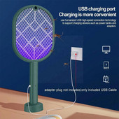 Електрическа мухобойка Ръчна ракета Електрически инструмент за унищожаване на комари Запер Mosquito Swatter Pest Home Killer Lamp Fly E3N2