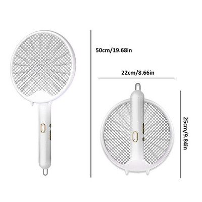 Нова лампа за унищожаване на комари 2 в 1 USB акумулаторна електрическа сгъваема ракета за унищожаване на комари Мухобойка 3000 V Репелентна лампа