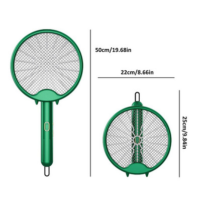 Нова лампа за унищожаване на комари 2 в 1 USB акумулаторна електрическа сгъваема ракета за унищожаване на комари Мухобойка 3000 V Репелентна лампа