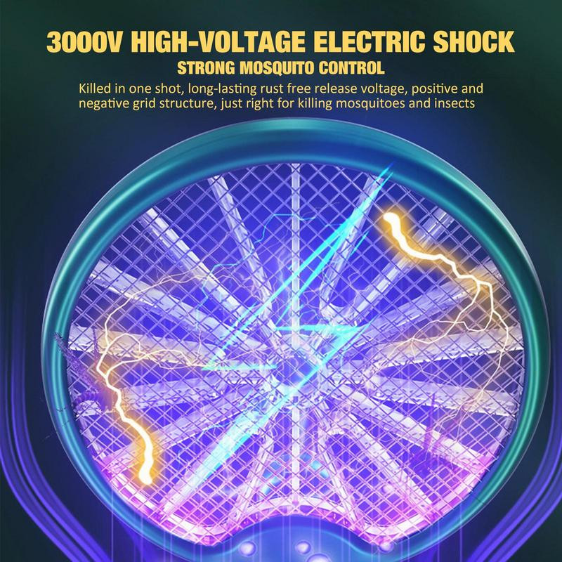 Нова лампа за унищожаване на комари 2 в 1 USB акумулаторна електрическа сгъваема ракета за унищожаване на комари Мухобойка 3000 V Репелентна лампа