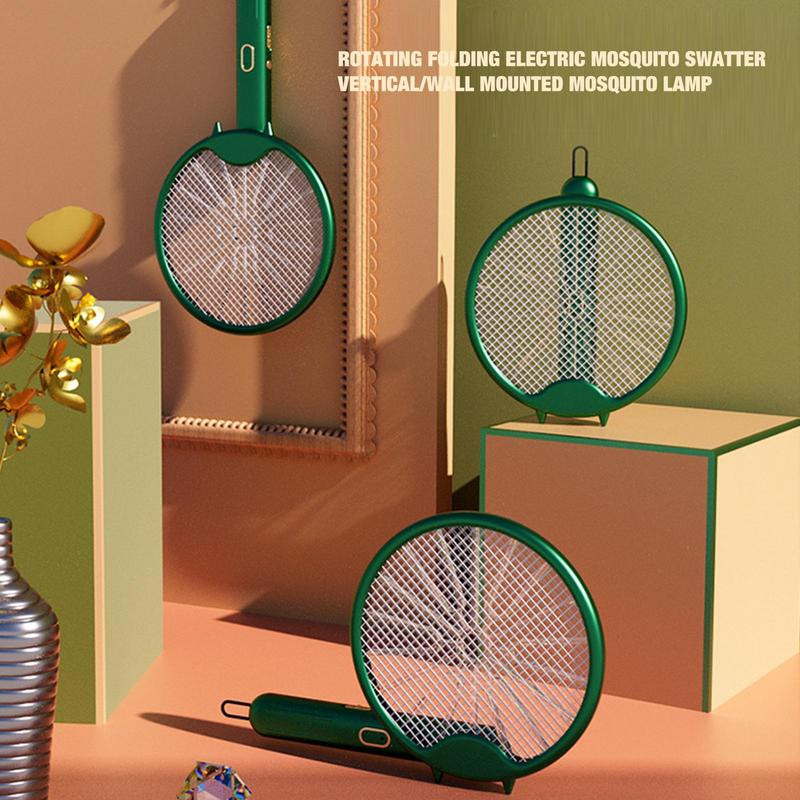 Нова лампа за унищожаване на комари 2 в 1 USB акумулаторна електрическа сгъваема ракета за унищожаване на комари Мухобойка 3000 V Репелентна лампа
