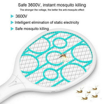 USB Επαναφορτιζόμενη ηλεκτρική ρακέτα Fly Pat Ρακέτα χειρός κουνουπιών Killer Swatter Bug