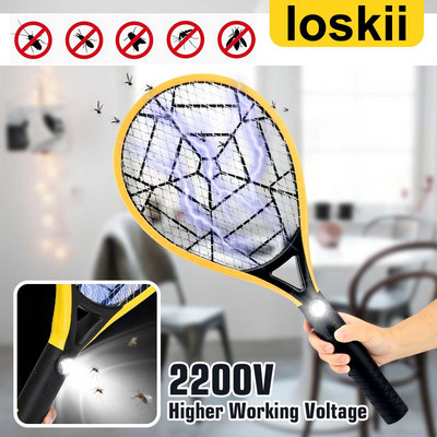 Elektriline Mosquito Swatter Rakett Tapja Kärbseputukate Zapper Bat Käeshoitav Juhtmeta Kaasaskantav Juhtseade Magamistoaputukate jaoks USA pistik