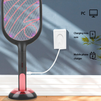 Fly Bug Killer Trap Zapper Домакинска акумулаторна двурежимна ракета за насекоми Swatter USB Electric Mosquito Swatter