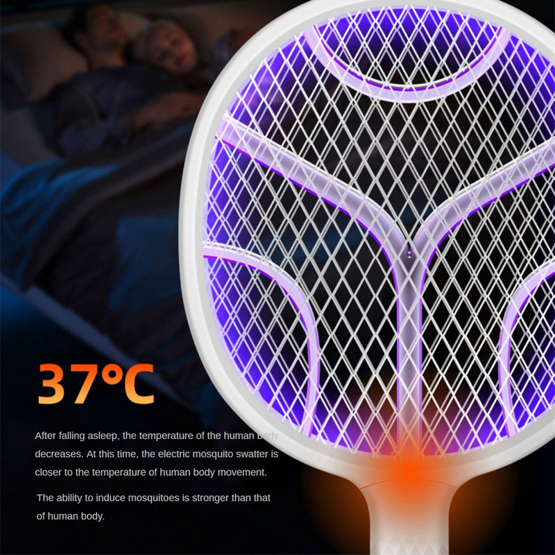 Lítium akkumulátor Erőteljes szúnyogirtó Pp anyag elektromos szúnyogirtó USB töltés újratölthető automatikus légycsapó