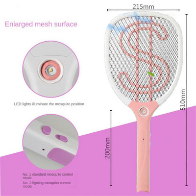Taaslaetav sääsereket elektriline kärbsepiits Kodu Lutikatsikud UV-valgus putukate reket sääsetõrjelamp majapidamises