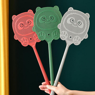 Mosquito Swatter Long Handle Cartoon Panda Fly Swatters Heavy Duty Fly Zapper Swatter Fly Catcher Fly Swatter Sleep Protect Tool