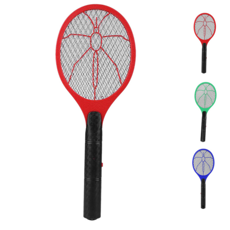 Мухобойка Електрическа 3-слойна мрежа Прогонване на насекоми Ракетка Безжична дълга дръжка Захранване от батерия