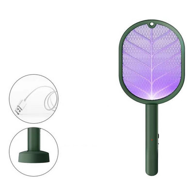 3 в 1 унищожител на насекоми, убиец на комари с основа за зареждане, USB акумулаторна електрическа мухобойка за дома, на открито, LED светлина