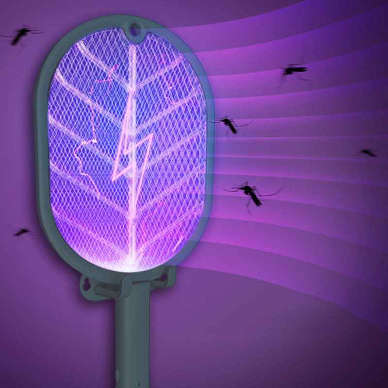3 в 1 унищожител на насекоми, убиец на комари с основа за зареждане, USB акумулаторна електрическа мухобойка за дома, на открито, LED светлина