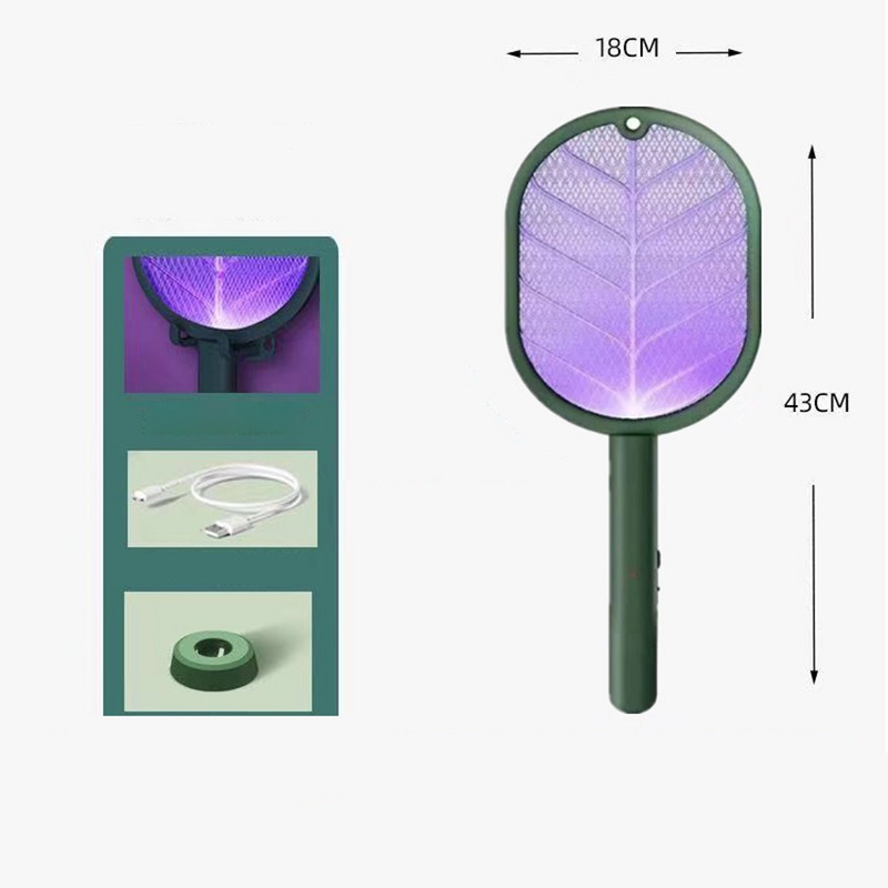 3 в 1 унищожител на насекоми, убиец на комари с основа за зареждане, USB акумулаторна електрическа мухобойка за дома, на открито, LED светлина