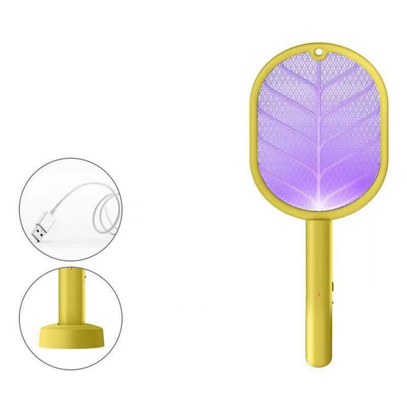 3 в 1 унищожител на насекоми, убиец на комари с основа за зареждане, USB акумулаторна електрическа мухобойка за дома, на открито, LED светлина