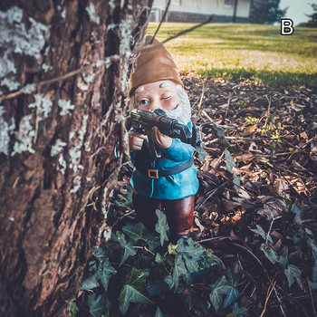 Αστεία Army Gnome Κήπος Άγαλμα Ρητίνης Επιτραπέζιο Στολίδι γκαζόν Στολίδι Εξωτερικού Κήπου Ξύλινο γλυπτό αυλής τεράτων