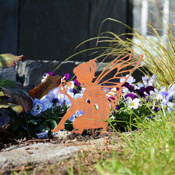 Butterfly Fairy Garden Metal Iron Craft Μενταγιόν Κήπος Διακόσμηση Εσωτερικών και Εξωτερικών Χώρων Μινιατούρα ειδώλιο γκαζόν Διακοσμητικό