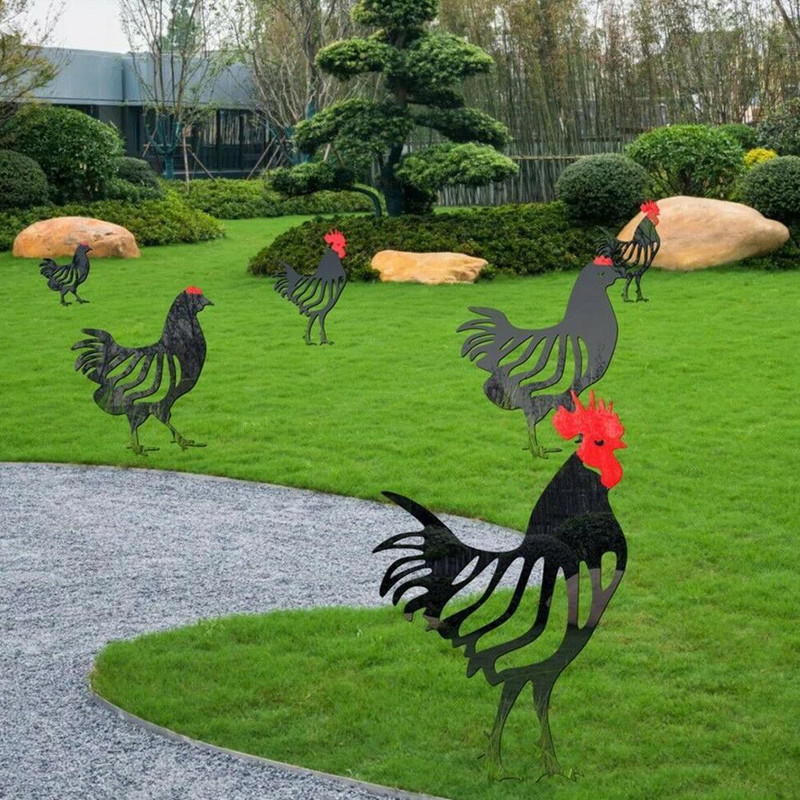 Αστεία διακόσμηση φράχτη κοτόπουλου Αγάλματα Κήπος Αγρόκτημα Αυλή Ρητίνη Χειροτεχνία Κοτόπουλο Γλυπτό Εξωτερική αυλή Στολίδι πισίνας