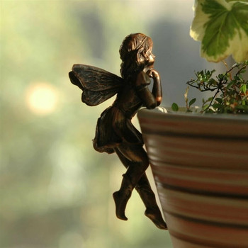 Ново ангелско момиче, висяща чаша, декорация от смола, комбинация от феи, декорация на ръба на кошница с цветя, градински дизайн, фея, прегръдки за саксии