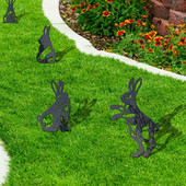 Kreatív nyúlkertdísz húsvéti nyuszi szobrok Vidéki stílusú akril kültéri falszobrok Kerítés dísztábla