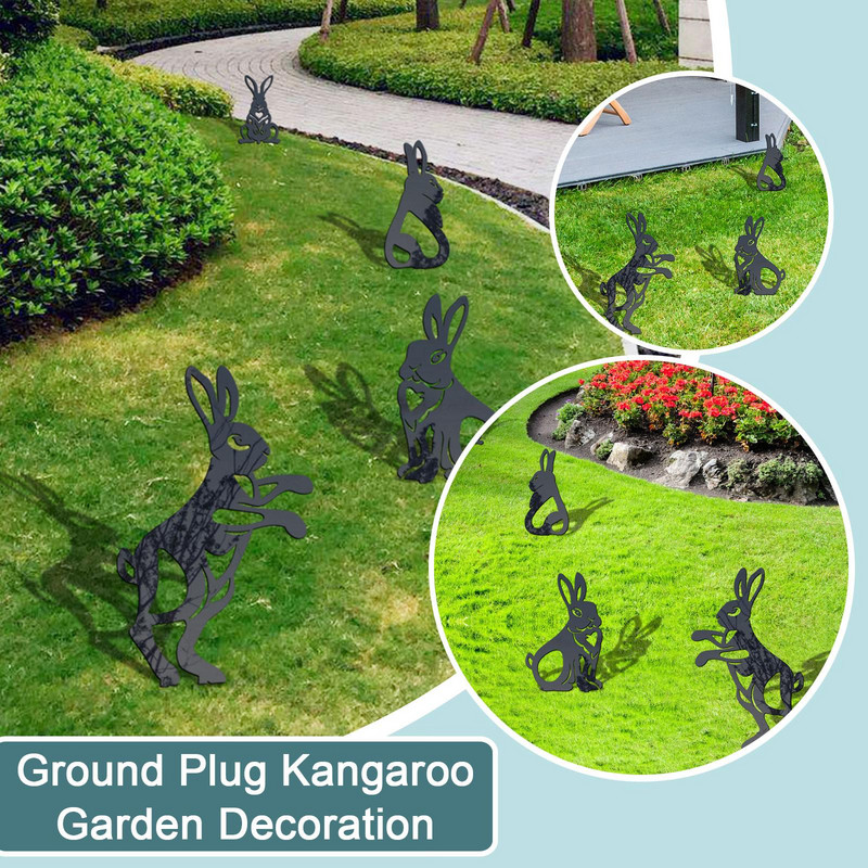 Kreatív nyúlkertdísz húsvéti nyuszi szobrok Vidéki stílusú akril kültéri falszobrok Kerítés dísztábla