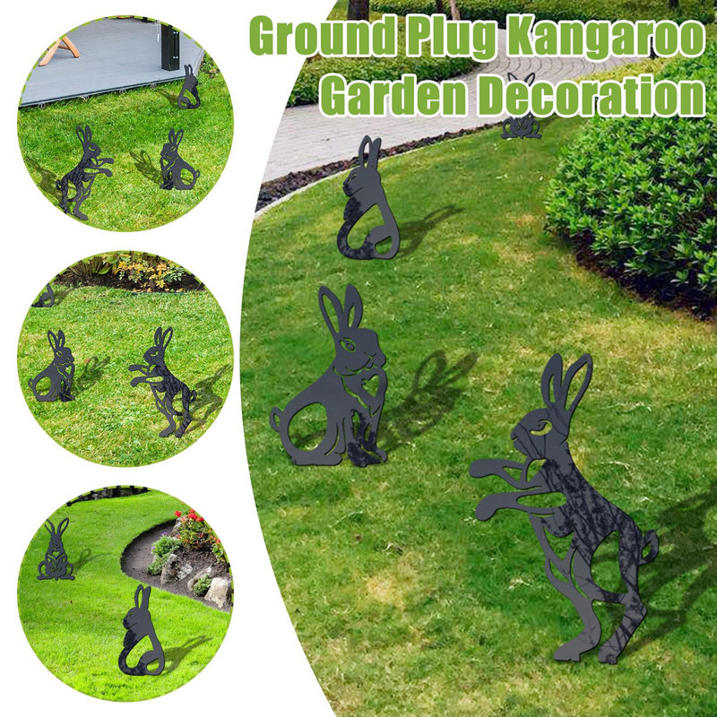 Kreatív nyúlkertdísz húsvéti nyuszi szobrok Vidéki stílusú akril kültéri falszobrok Kerítés dísztábla