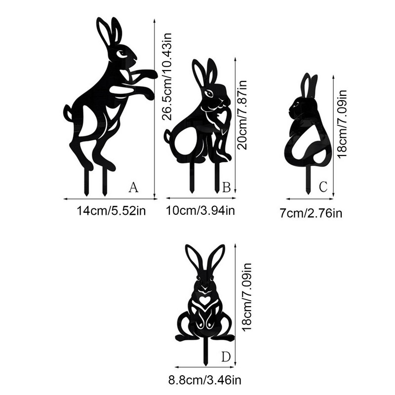 Kreatív nyúlkertdísz húsvéti nyuszi szobrok Vidéki stílusú akril kültéri falszobrok Kerítés dísztábla