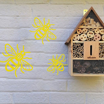 3 ΤΕΜ/Σετ Δημιουργική διακόσμηση κήπου μελισσών Αγάλματα εντόμων εξοχής Ακρυλικά γλυπτά τοίχου εξωτερικού χώρου Διακοσμητική επιγραφή φράχτη