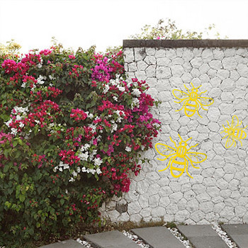 3 ΤΕΜ/Σετ Δημιουργική διακόσμηση κήπου μελισσών Αγάλματα εντόμων εξοχής Ακρυλικά γλυπτά τοίχου εξωτερικού χώρου Διακοσμητική επιγραφή φράχτη