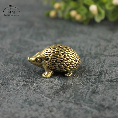 Pāris cieta, tīra vara ezis figūriņas Miniatūras Dārza Nelieli Ornamenti Retro misiņa Dzīvnieku tēja Mājdzīvnieku rotājuma dāvana