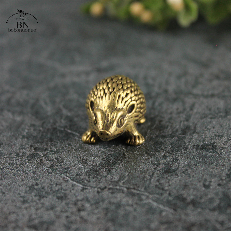 Pāris cieta, tīra vara ezis figūriņas Miniatūras Dārza Nelieli Ornamenti Retro misiņa Dzīvnieku tēja Mājdzīvnieku rotājuma dāvana