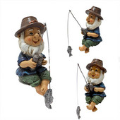 Gnome Fishing Statue Outdoor Garden Gnomes Figurine Funny Lawn Gnome Statues Ρητίνη Διακόσμηση αγάλματος κήπου