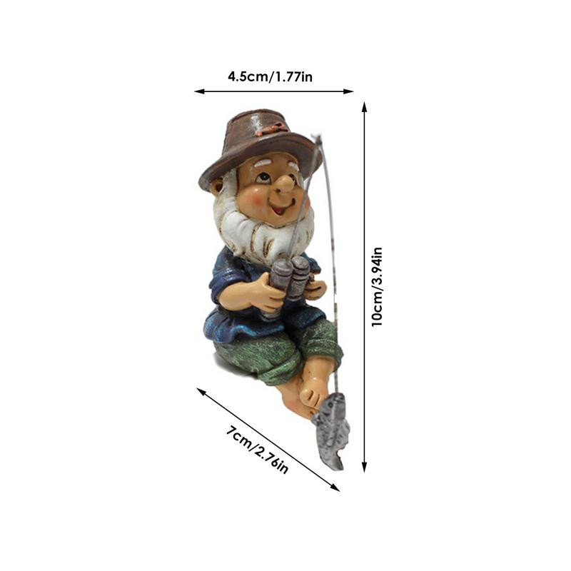 Gnome Fishing Statue Outdoor Garden Gnomes Figurine Funny Lawn Gnome Statues Ρητίνη Διακόσμηση αγάλματος κήπου