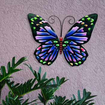 Градински 3D метален декор с пеперуди Вдъхновяваща скулптура Декорация на стени за външна декорация Миниатюри на животни Статуи Произведения на изкуството 2021