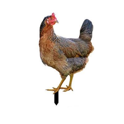 Akrilo tikroviškos gaidžio statulos dvipusės spaudos skulptūros vištienos dekoracijos sodo papuošalai lauko kiemo menas