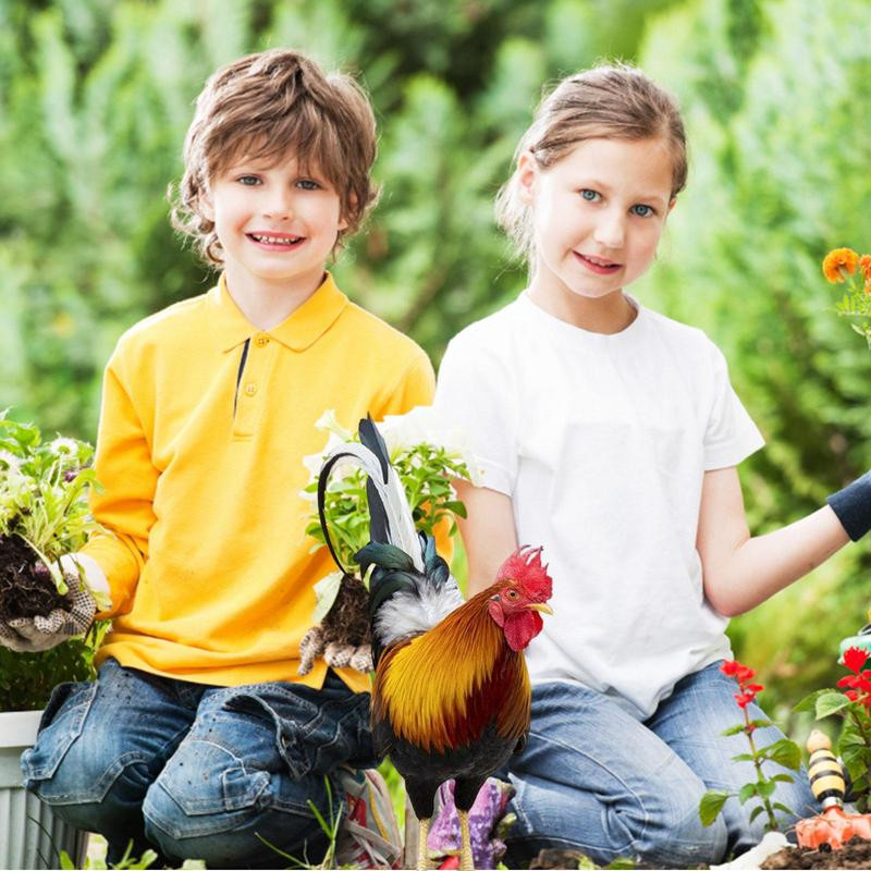 2D akrilo sodo skulptūra Gaidžio dekoras Gaidžio ornamento dekoras Orui atsparus gyvūnų sodas Vištos figūrėlės sodo vištienos statula